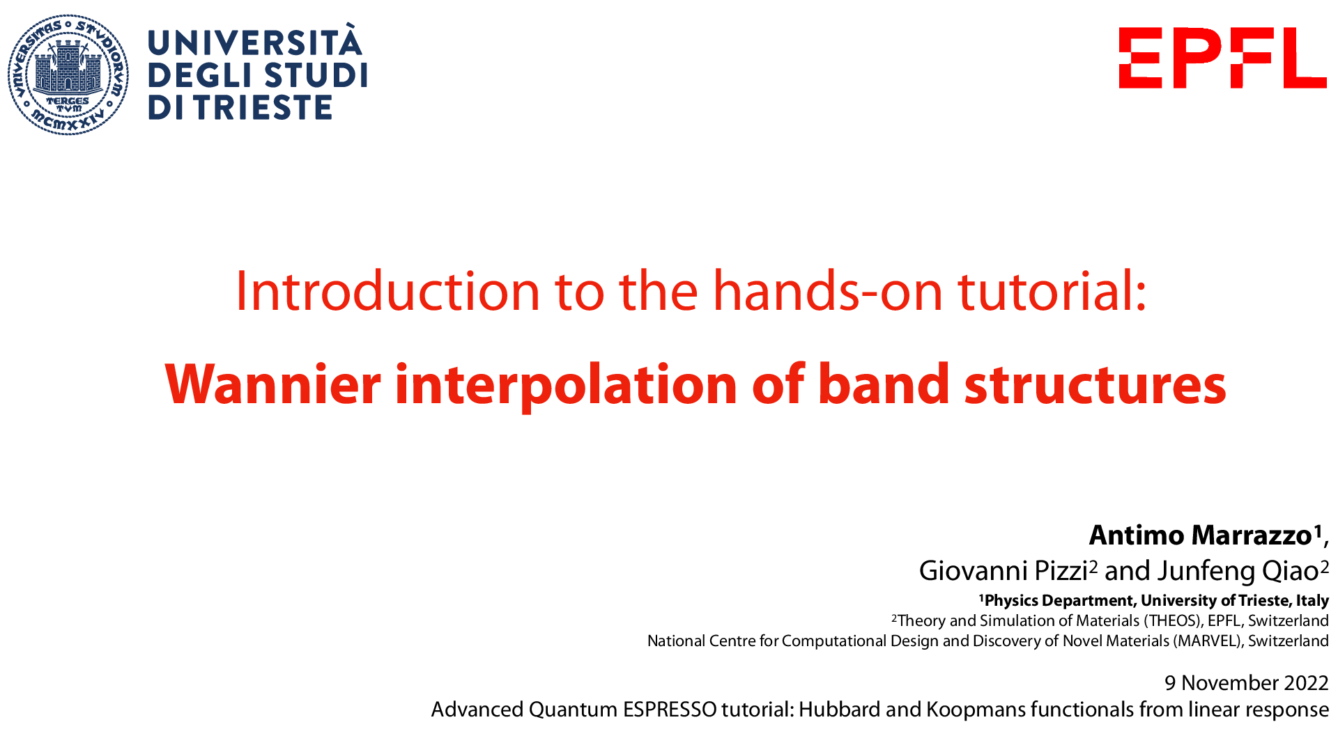 Hands-on - Maximally localized Wannier functions using Wannier90