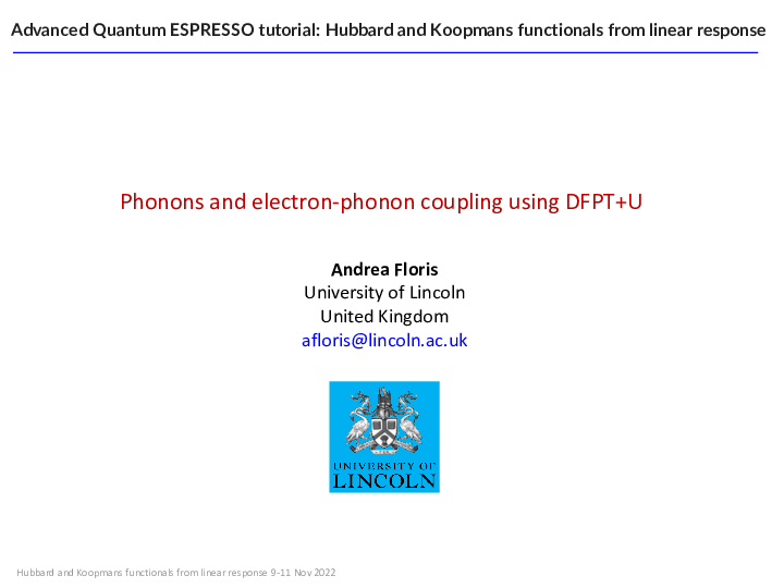 Phonons and electron-phonon coupling using DFPT+U