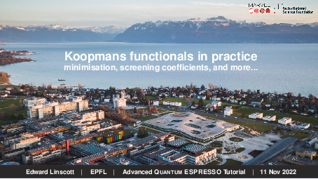 Koopmans functionals in practice: minimization, screening coefficients