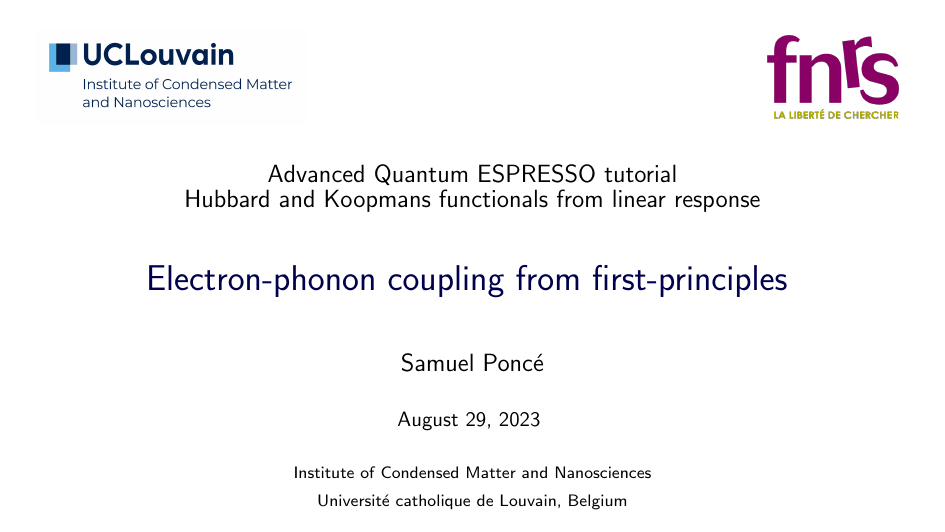 Electron-phonon coupling from first-principles